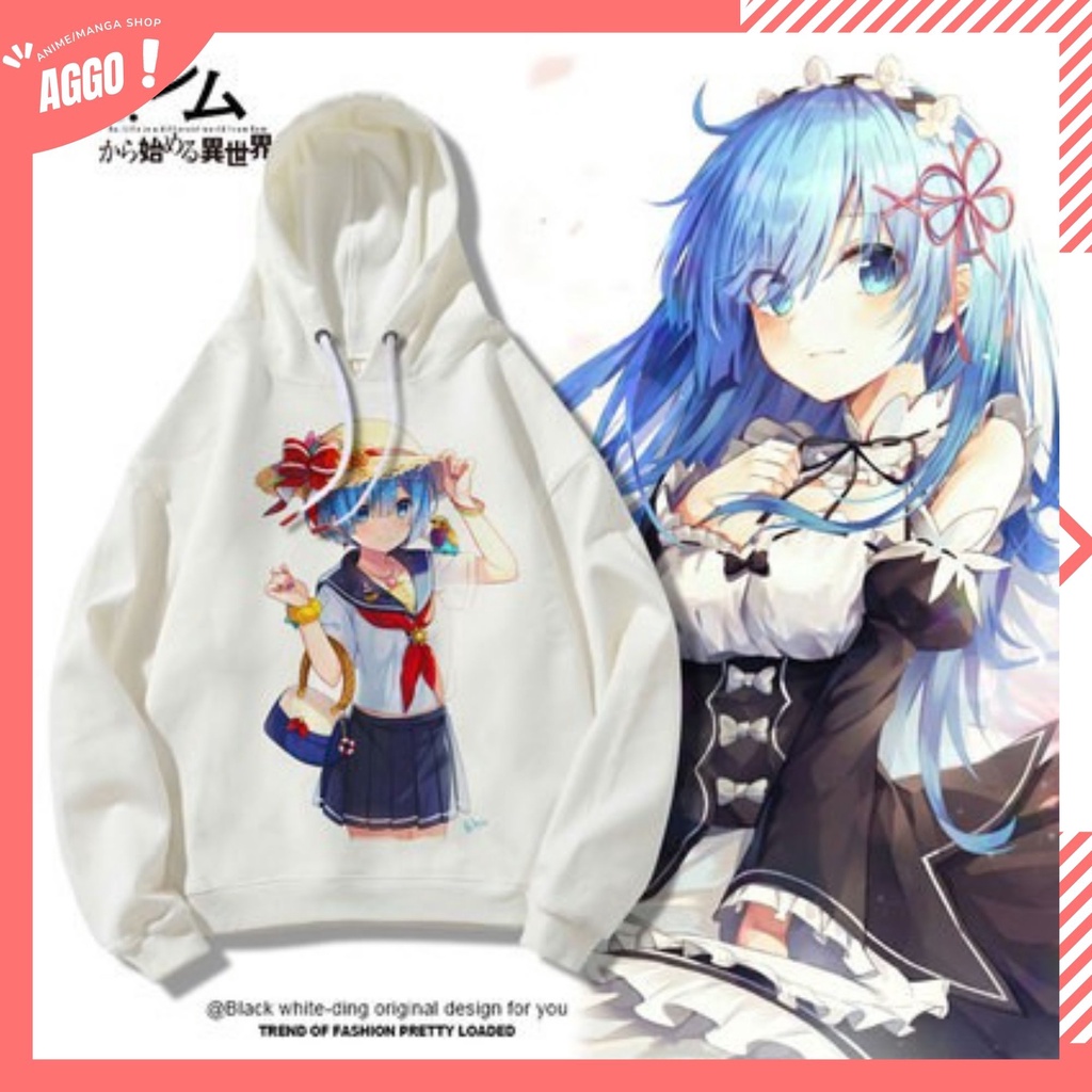 Áo Hoodie Nỉ Ấm Anime Re:Zero Rem & Ram