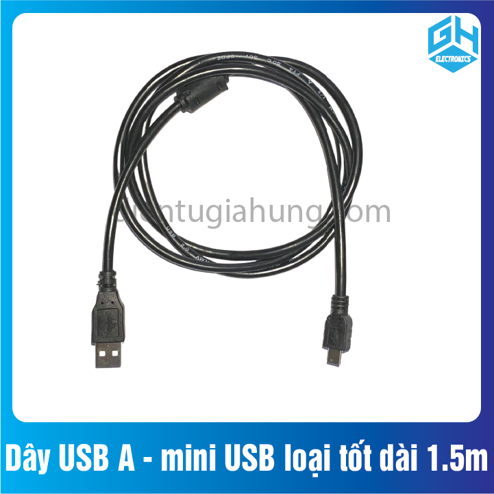 Dây USB A - mini USB loại tốt dài 150cm (1.5m)