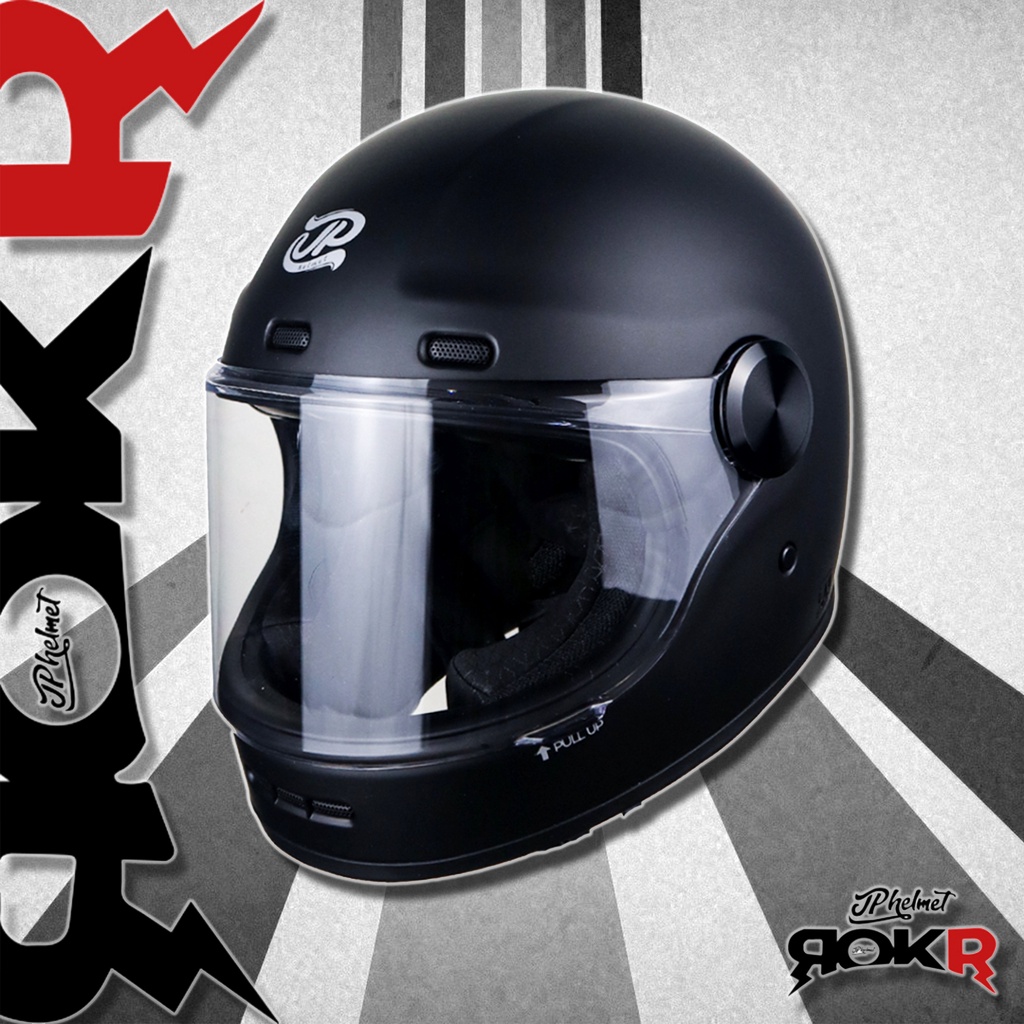 HELM JP ROKR SOLID WHITE ORI HELM FULL FACE DOT Lazada