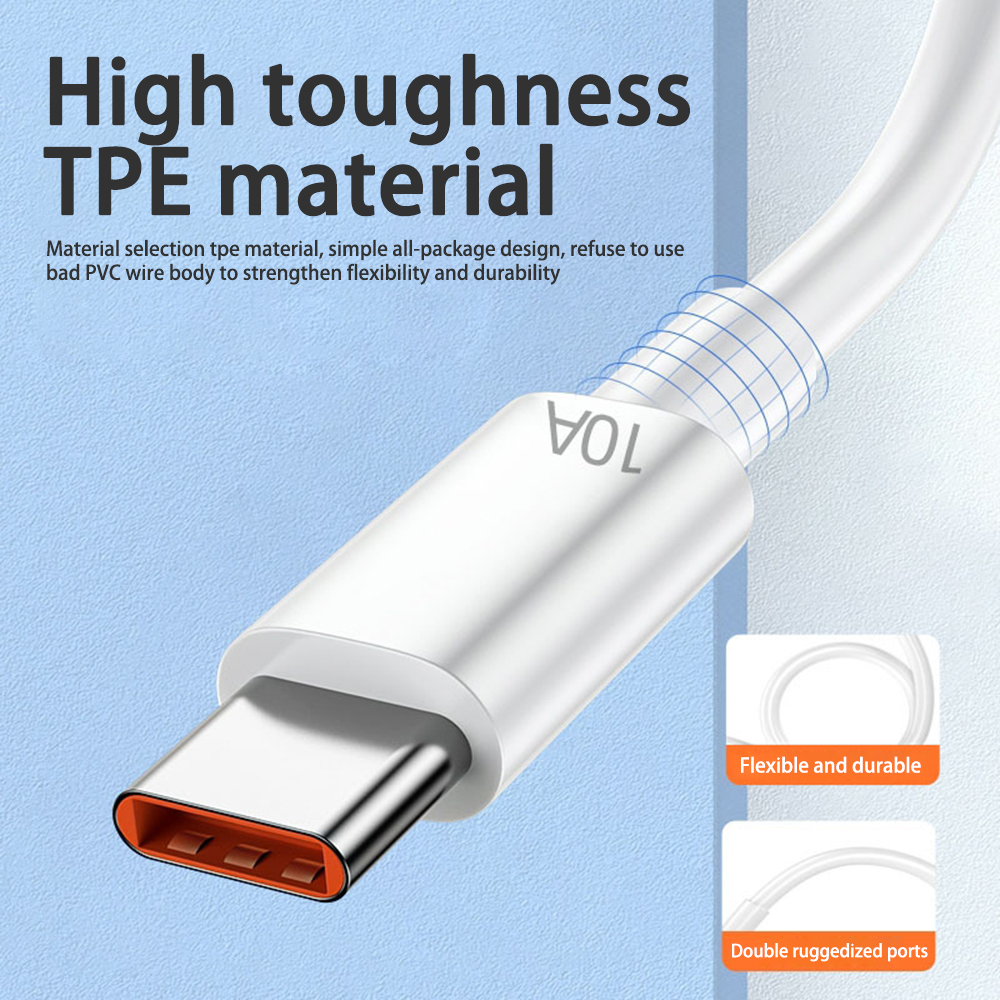 2m cáp dữ liệu USB Loại-C cáp 120W Cáp sạc nhanh cho Xiaomi Oppo điện thoại di động Samsung điện thoại