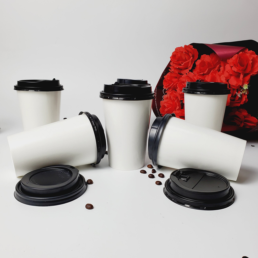 Set 50 chiếc cốc  giấy có nắp 480ml - 16OZ