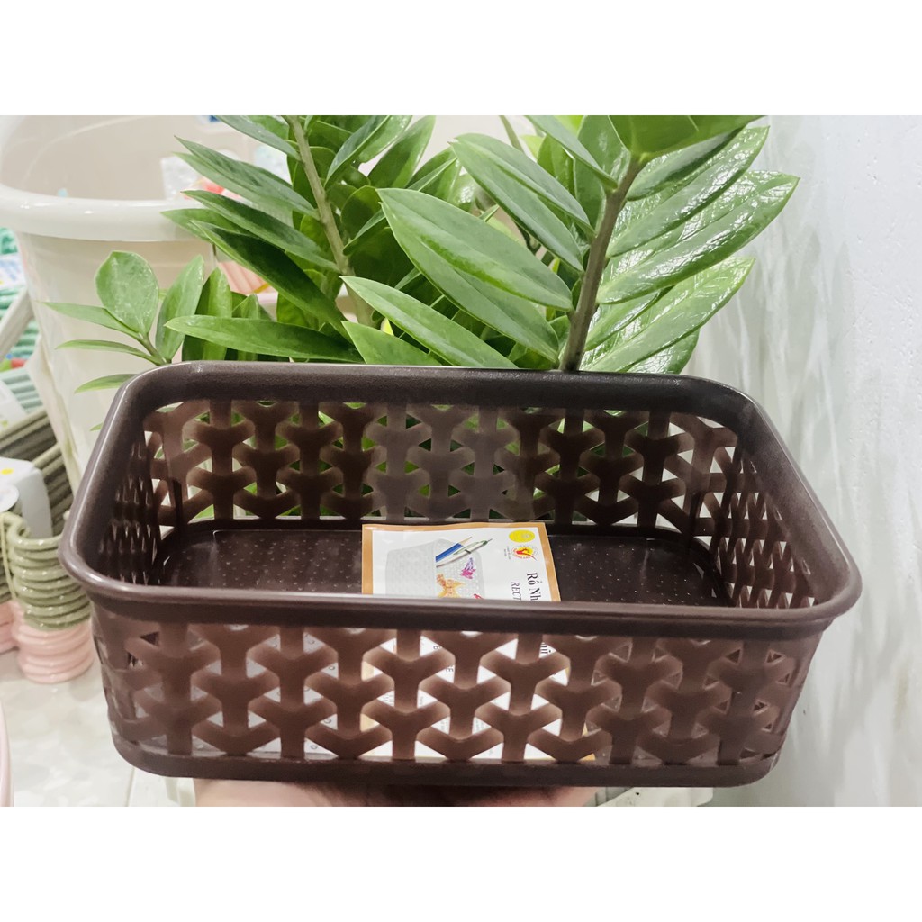 Rổ nhựa mây chữ nhật TỰ LẬP TL949 - (Giao Màu Ngẫu Nhiên)