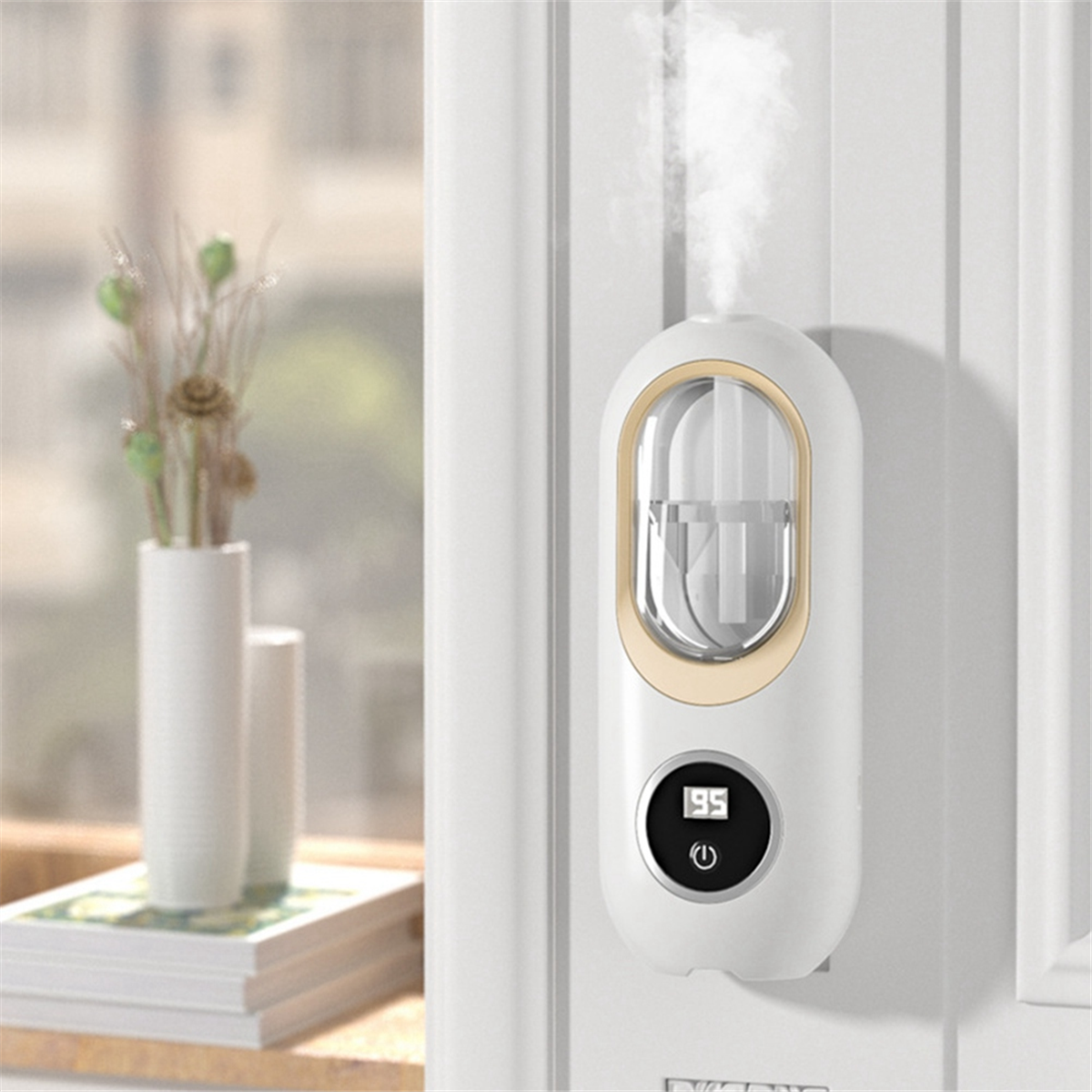 120Ml Essential Oil Diffuser Wall Mounted Aromatherapy Digital Display with Night Light Air Purifier