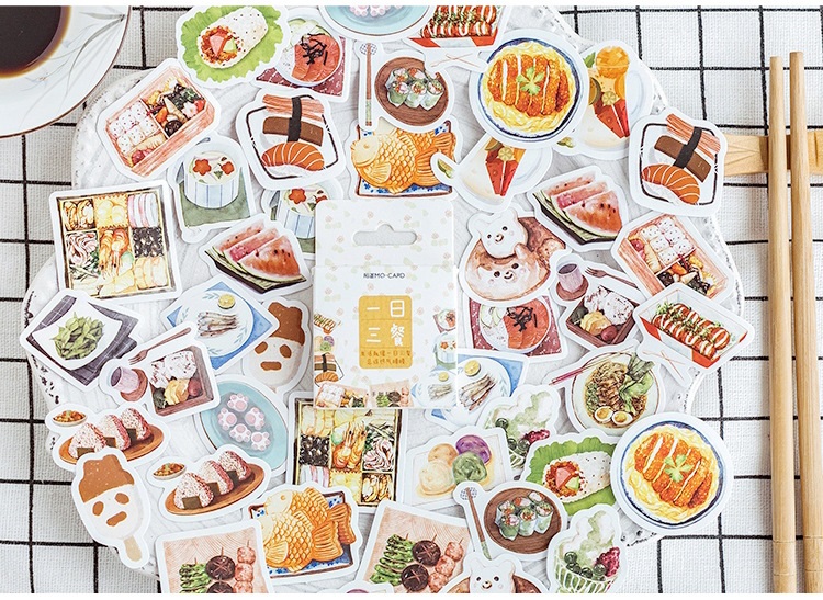 Hộp 46 stickers thức ăn uống
