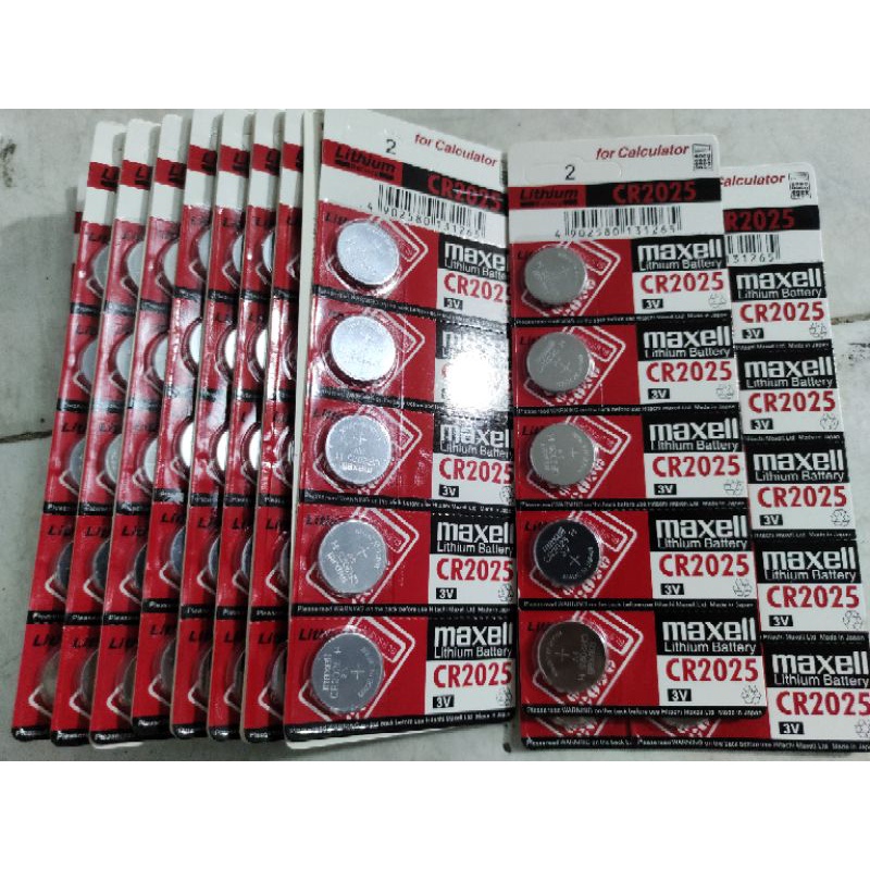 Vỉ 5 viên pin cmos 3v cr 2025/cr 2016 maxell,pin remot xe