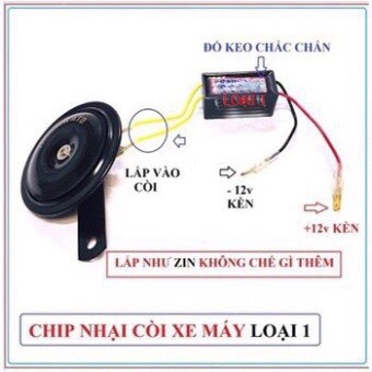 Mạch Nhại Còi Posh 12v lắp cho xe máy