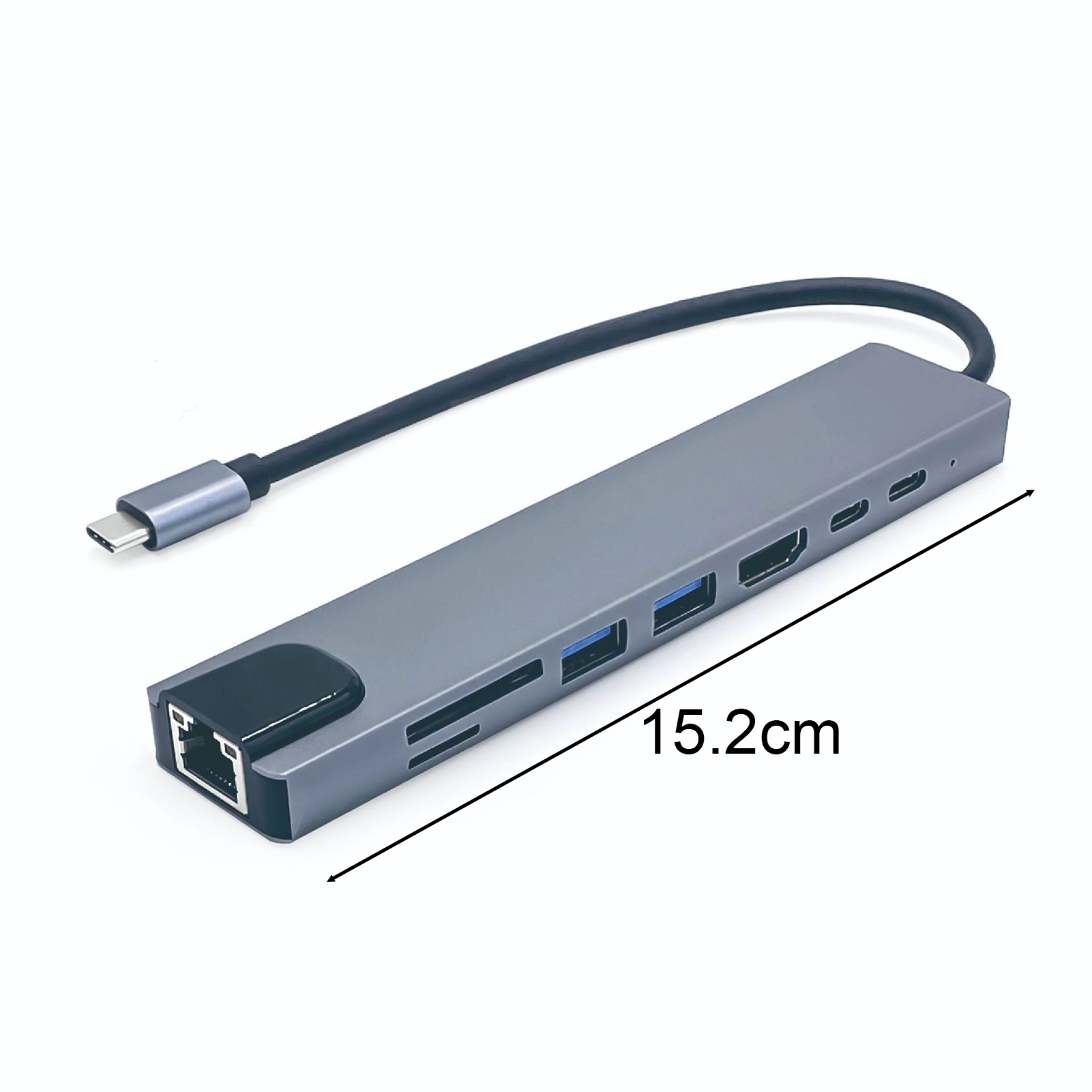 Anxinshui Docking Hub Ethernet Adapter 8-in-1 Usb Type-c Docking Station with Ethernet Card Reader High-speed Data Transfer Hub less Than