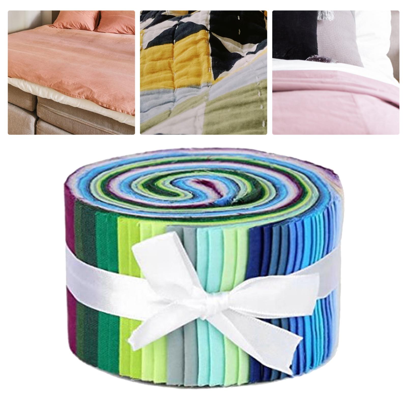 Loviver 36Pack Roll Up Cotton Fabric Strips Quilting DIY Precut Craft Fabric Cloth