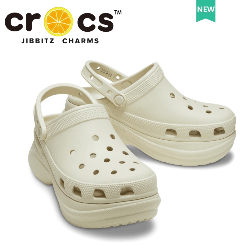 2023 Crocs Women's BAE Classic Wedge Sandals - Bone White