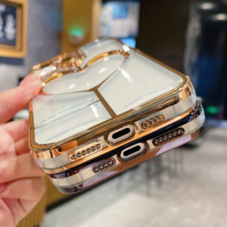 【HZSUNSKY】 Electroplating 3D Love TPU Phone Case For iPhone 15 Pro Max/iPhone 15 Plus/iPhone 14 Plus/iPhone 14 Pro/iPhone 14 Pro Max/iPhone 13 Pro Max/iPhone 12/iPhone 12 Pro Max/iPhone 11 Pro Max