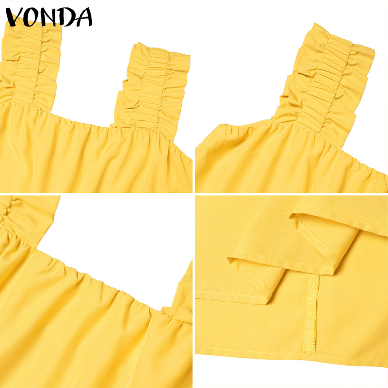 VONDA%20Womens%20Fashion%20Puff%20Design%20Street%20Casual%20Vests%20Square%20Neck%20Ruffled%20Tanks%20Tops%20(Korean%20Floral)%20-%20Image%207