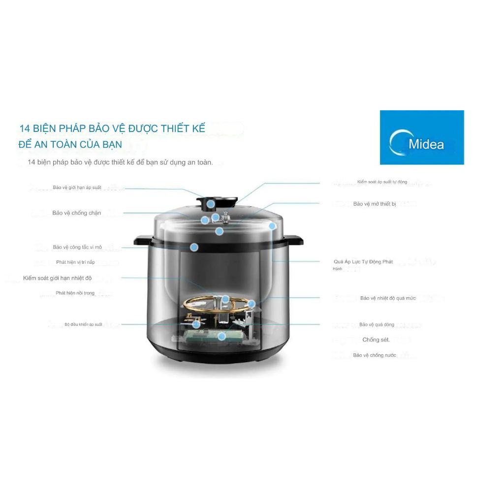 Nồi Áp Suất Điện Đa ăng Midea MPM50010AMG (Dung tích 5L, Công suất 1000W)