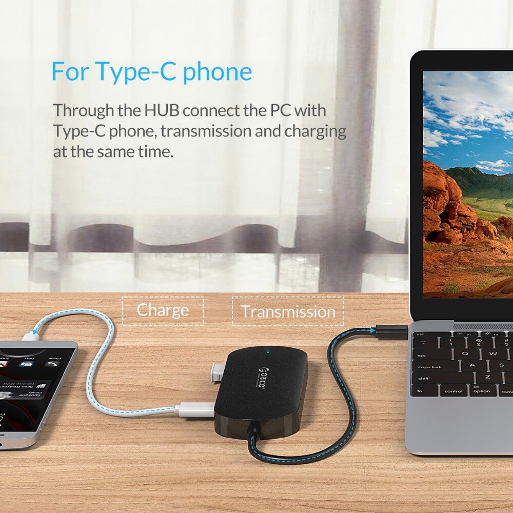 ORICO USB C HUB Type C to Multi USB 3.0 Type C HUB VGA Adapter Dock for MacBook Pro Huawei PC Accessories USB C Splitter