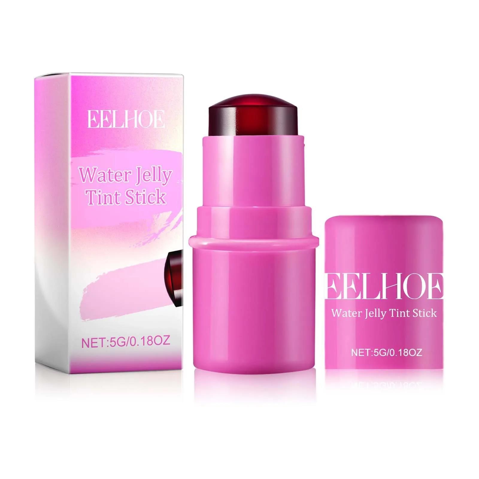 Yuanyan Jelly Texture Blush Stick Aloe Moisturizing Lip Cheek Stain 3-in-1 Face Contour Rouge Makeup Brighten Peach Pink Coral Tinted. 
