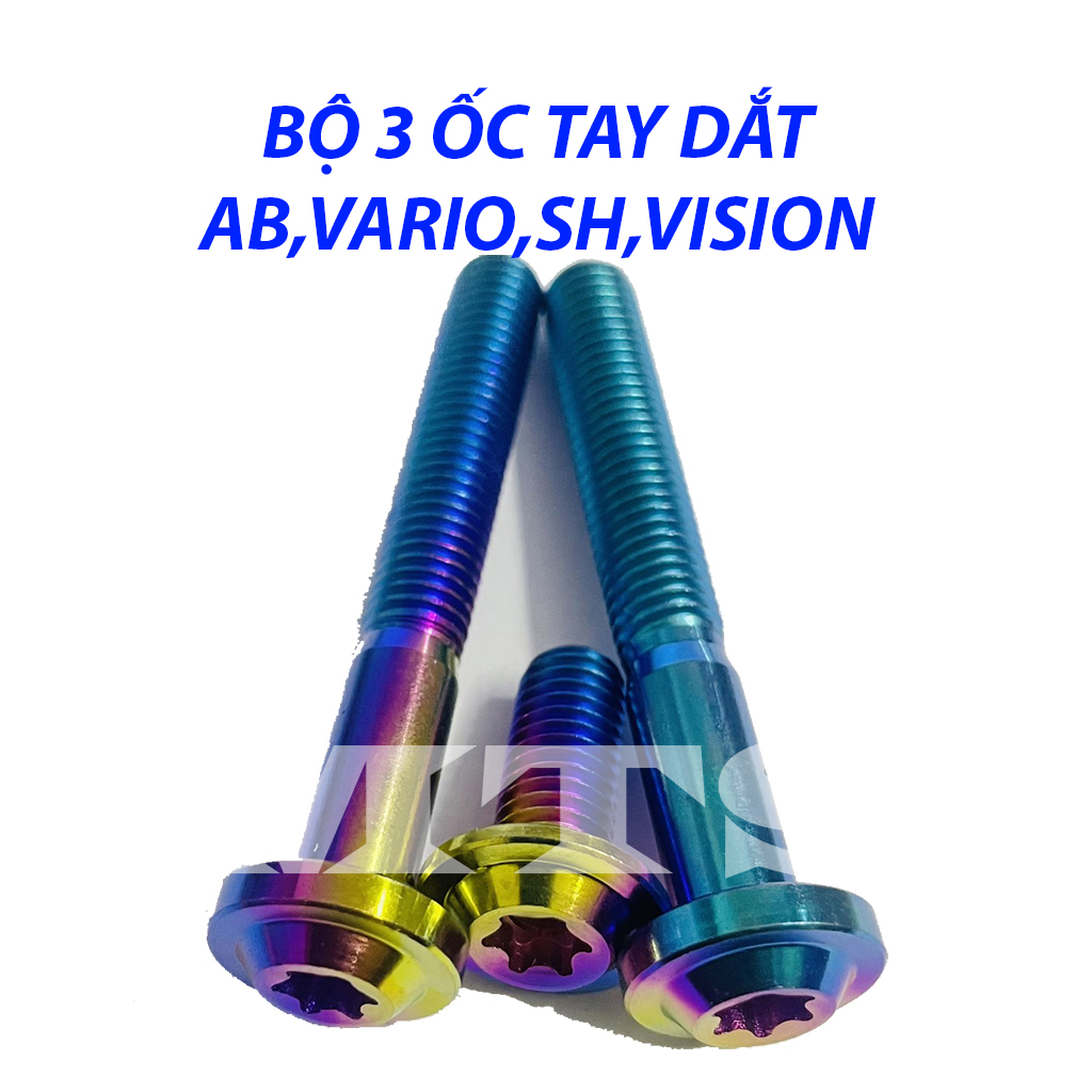 Bộ 3 Ốc Bắt Cảng, Tay Dắt AB,Sh,Vario,Vision TITAN GR5-MTS