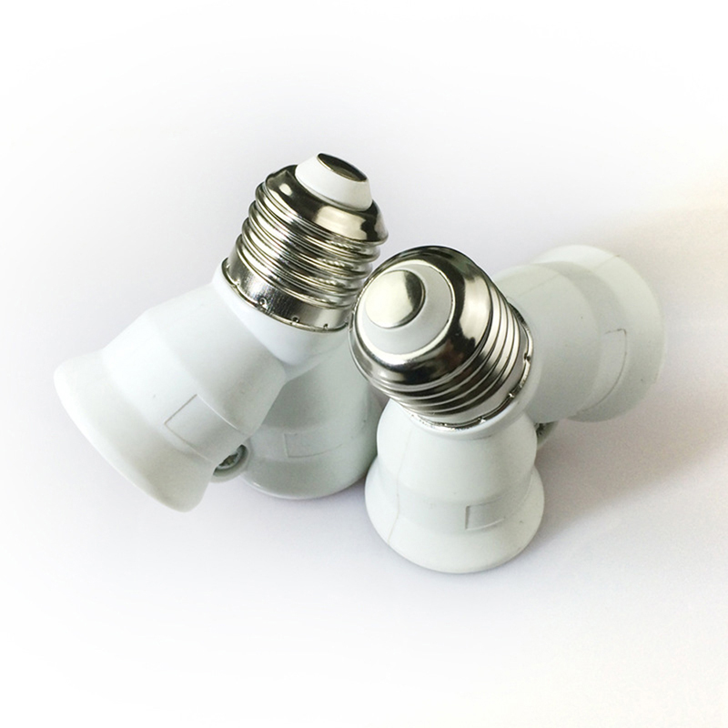 Screw E27 LED Base Light Lamp Bulb Socket E27 to 2-E27 Splitter Adapter lamp holder E27 socket bulb holder