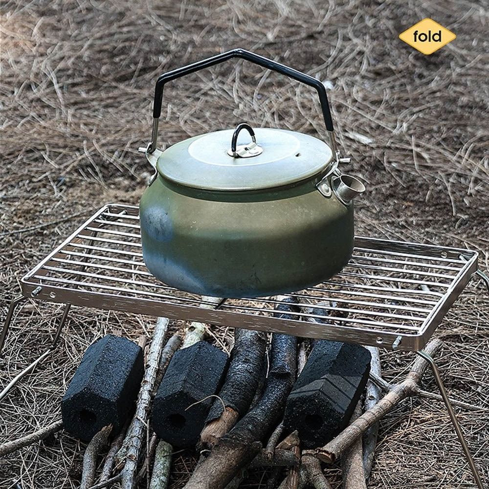 Simple Stand Grill Rack Portable Stainless Steel Foldable Camping Grill Rack Corrosion Resistan ...