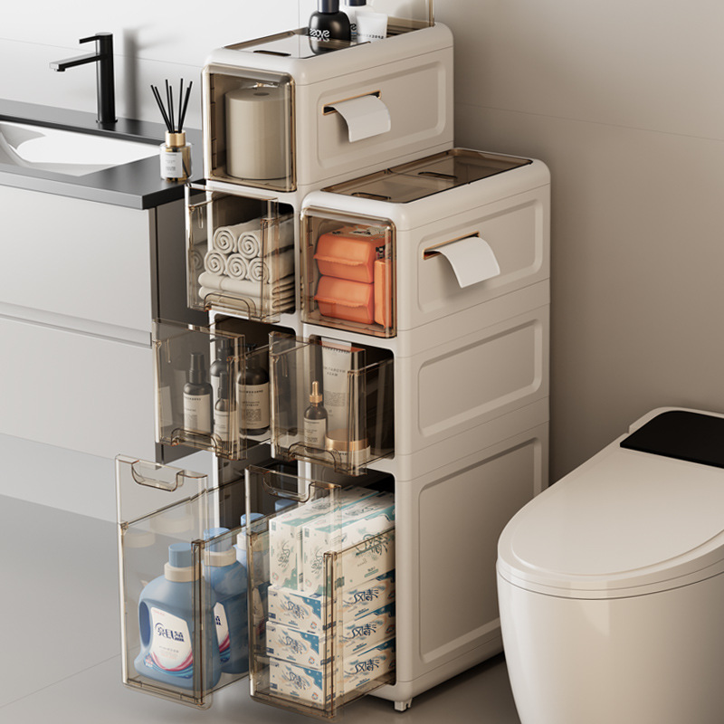 Kitchen, refrigerator, storage cabinet, bathroom gap, drawer-type waterproof storage cabinet, simple four-layer sideboard