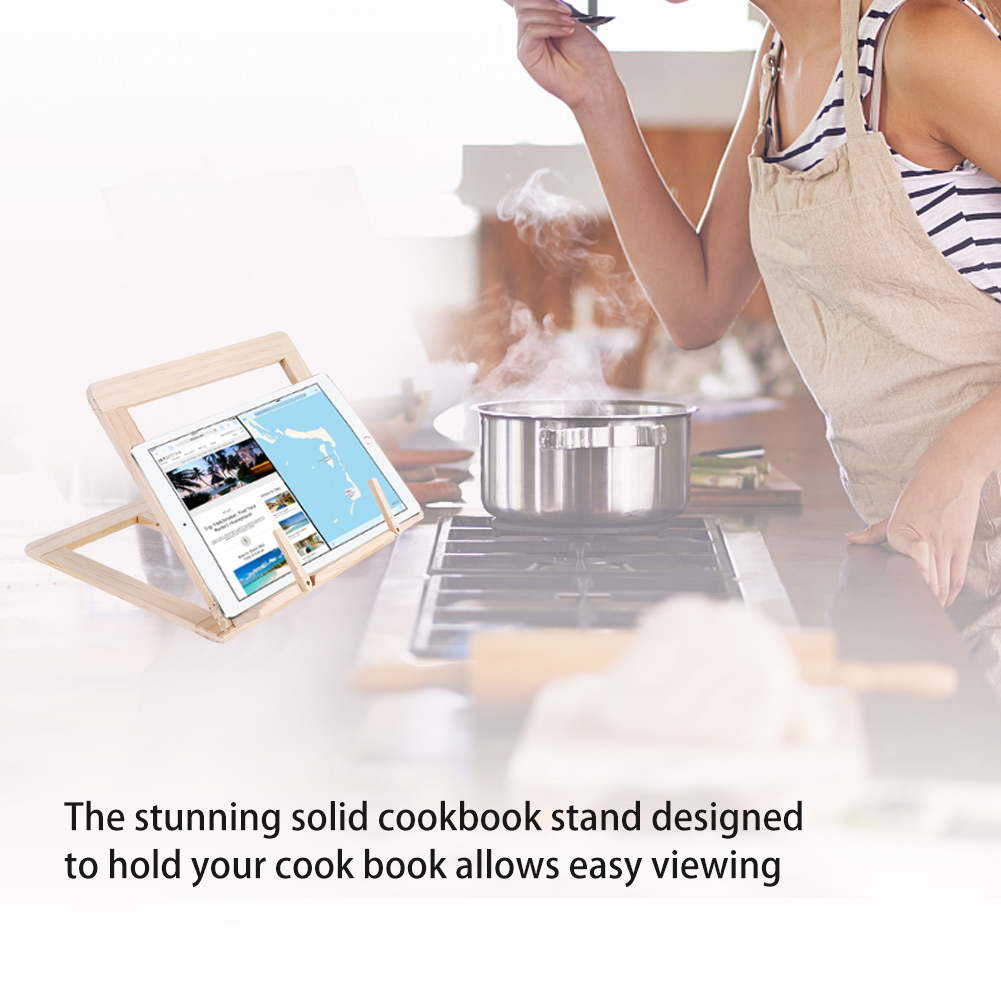 [Fancytoy] đa chức năng Sách Gỗ đọc sách Giá Bếp Cookbook đứng chủ