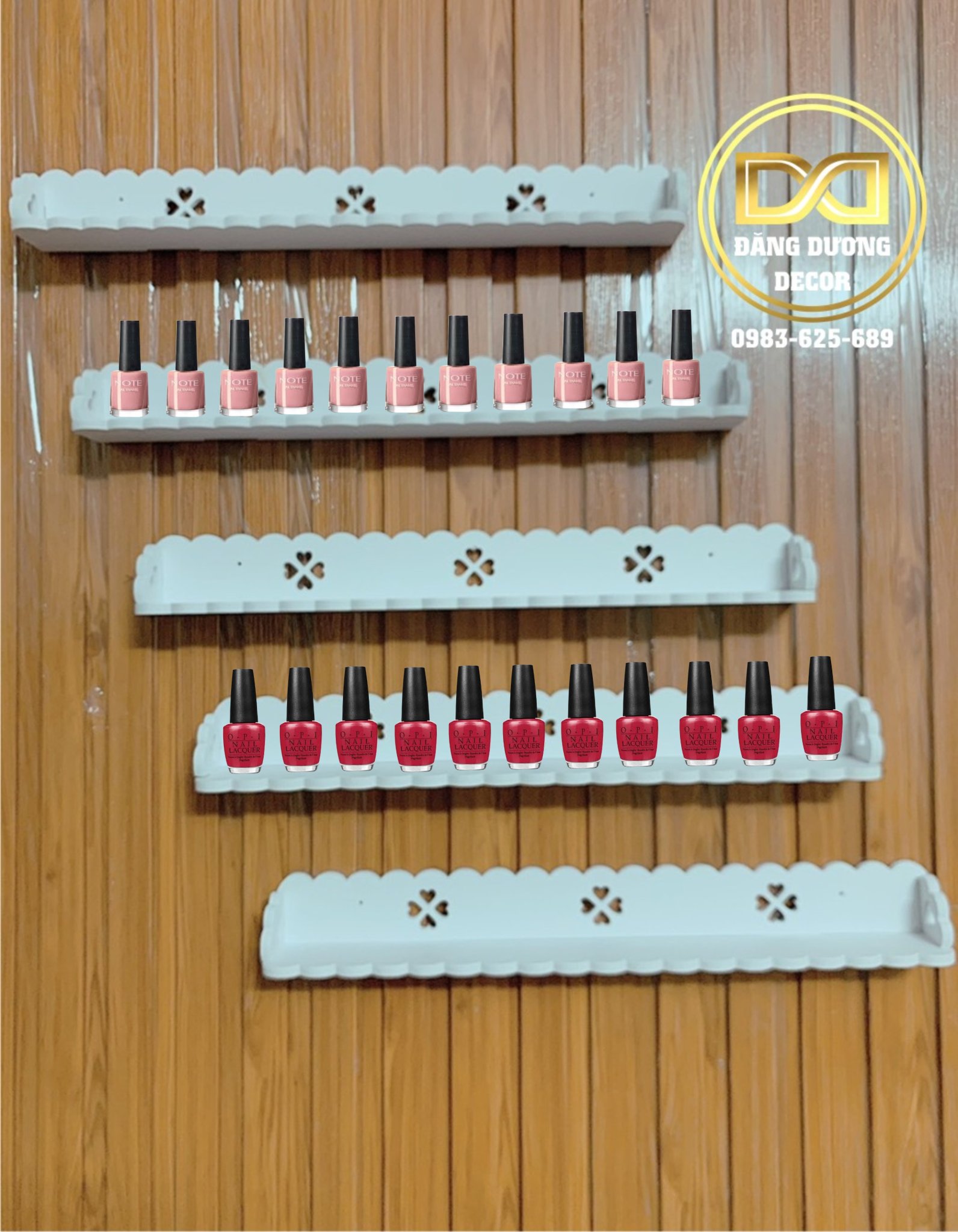 Kệ nail để sơn móng - combo 5 kệ nail 60cm - tiết kiệm hơn.