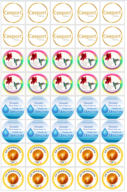 Set 40 Decal Thanh Tẩy 3.5*3.5 mixed (Ho'oponopono Cleaning Decal Sticker) cắt sẵn