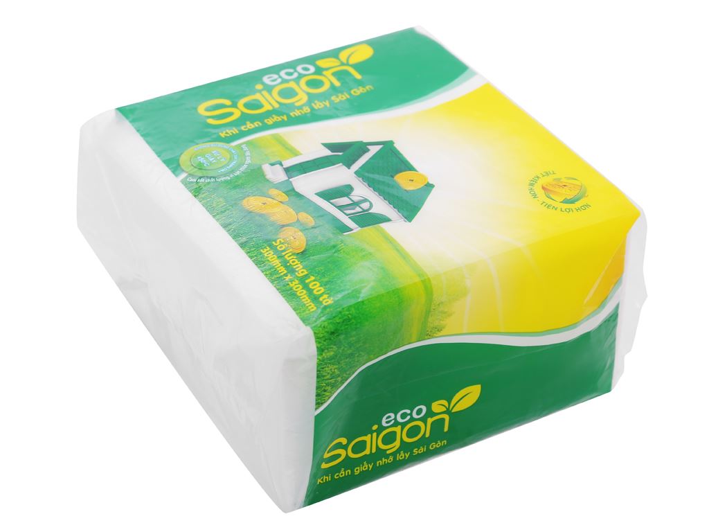 Khăn giấy ăn Saigon Eco 1 lớp gói 100 tờ