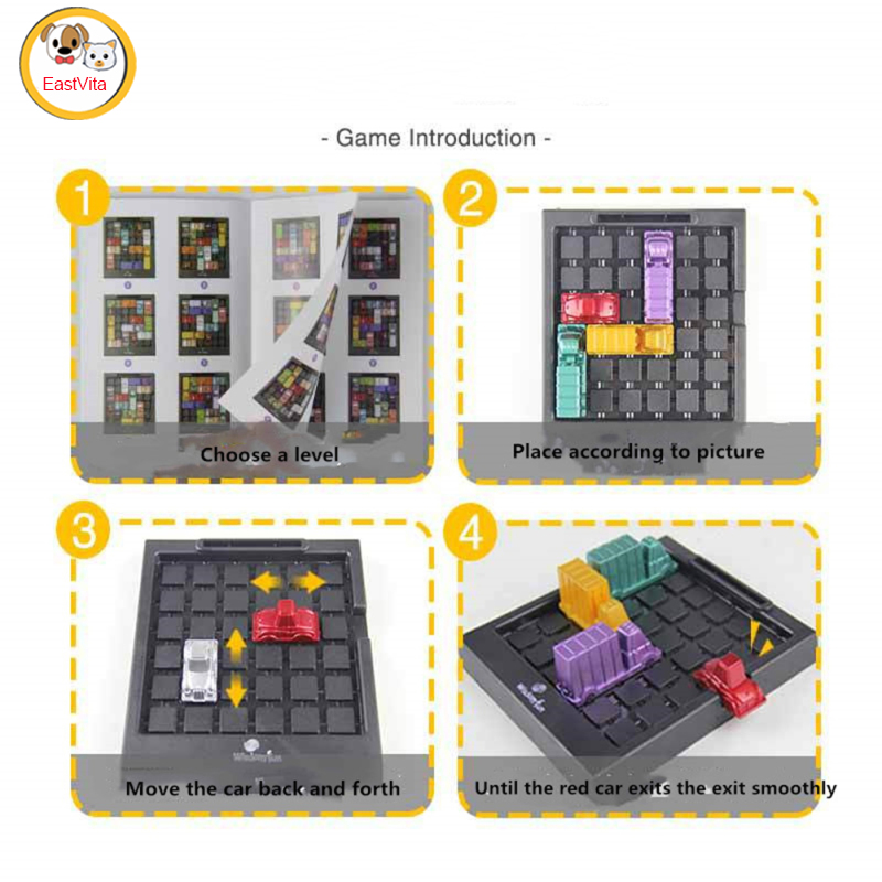 Rush Hour Traffic Jam Logic Game Children Car Set Logical Thinking Reasoning Board Game