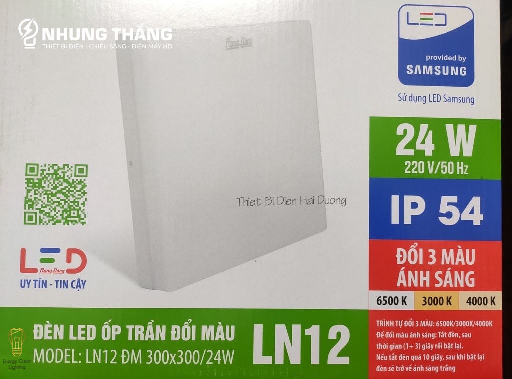 Đèn LED ốp trần Tròn/Vuông 24w - 30w Vô cực tràn viền Rạng Đông - Bảo hành 24 tháng