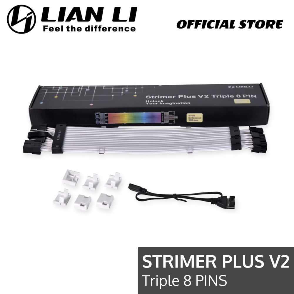 LIAN LI STRIMER PLUS V2 RGB EXTENSION CABLE MOTHERBOARD 24-PIN, GPU ...