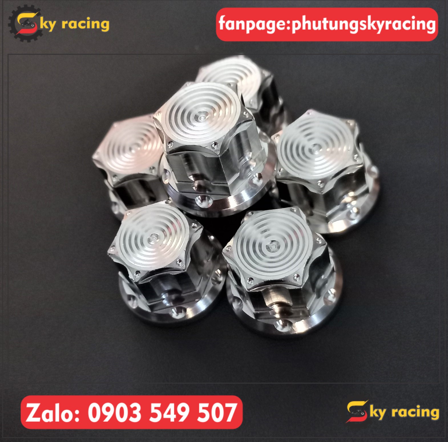 Tán salaya bít đầu TH pro CNC inox 304 gắn nhiều loại xe máy