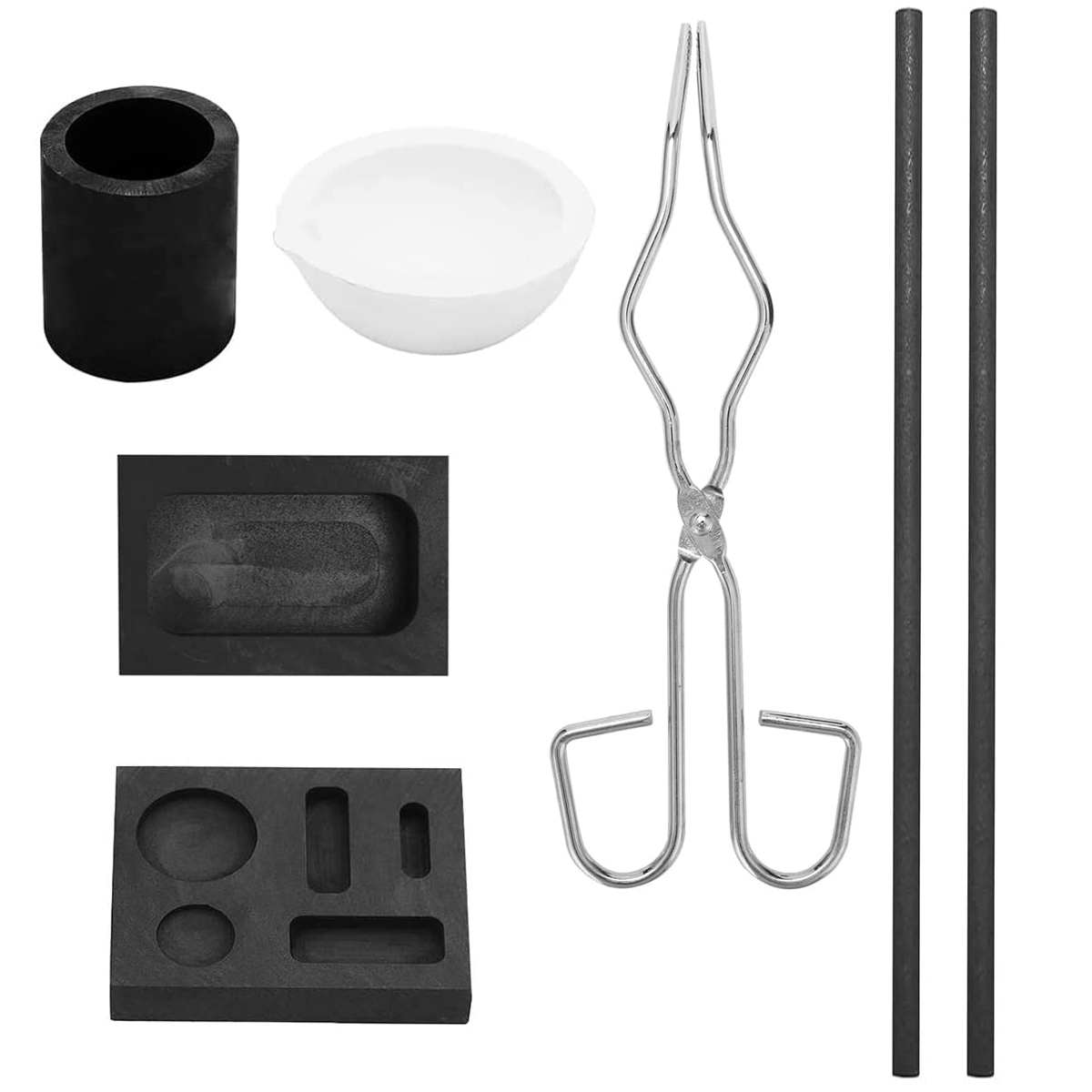 2, 5, 10 Oz Metal Melting Kit w/ Graphite Mold Rod Borax Rod