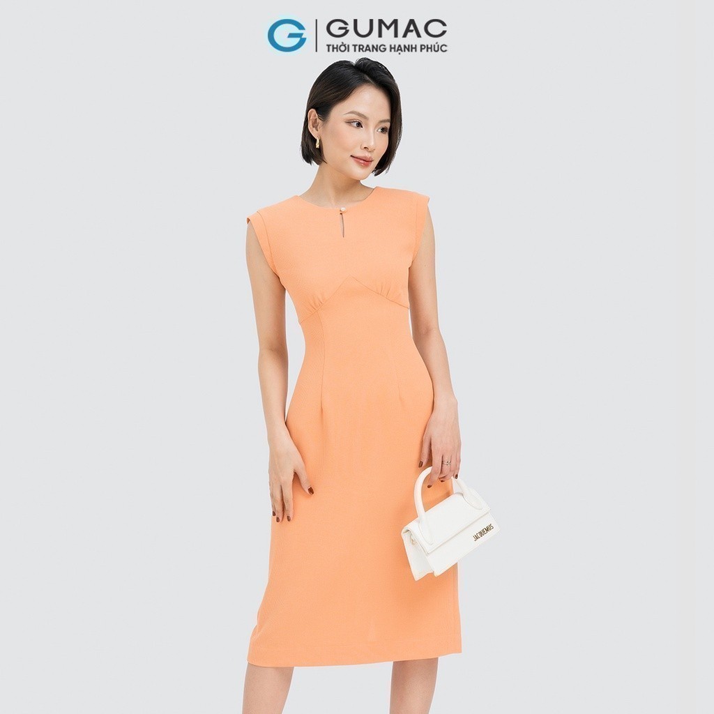 Đầm nữ bút chì tay liền GUMAC DD04024