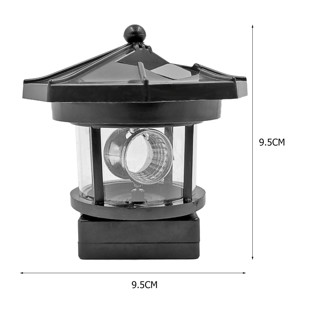 【Must-Have Style】 Lighthouse Solar LED Fence Decor Smart Sensor Beacon Rotating Beam Lamp.