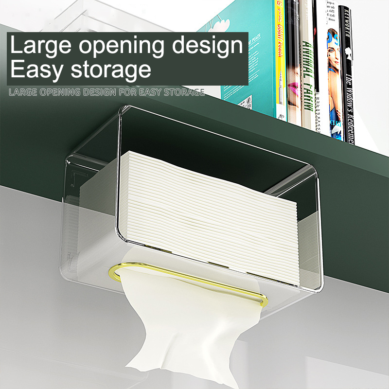 Wall hanging tissue box Light luxury side opening wall hanging tissue box Tissue face towel solid storage box