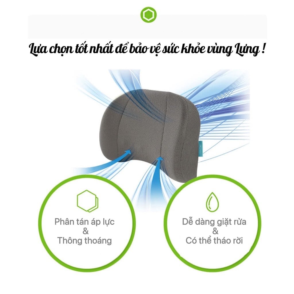 Combo Đệm Lưng Cao Cấp Bullsone(Xám)+Đệm Ngồi Bullsone (Cam size M)