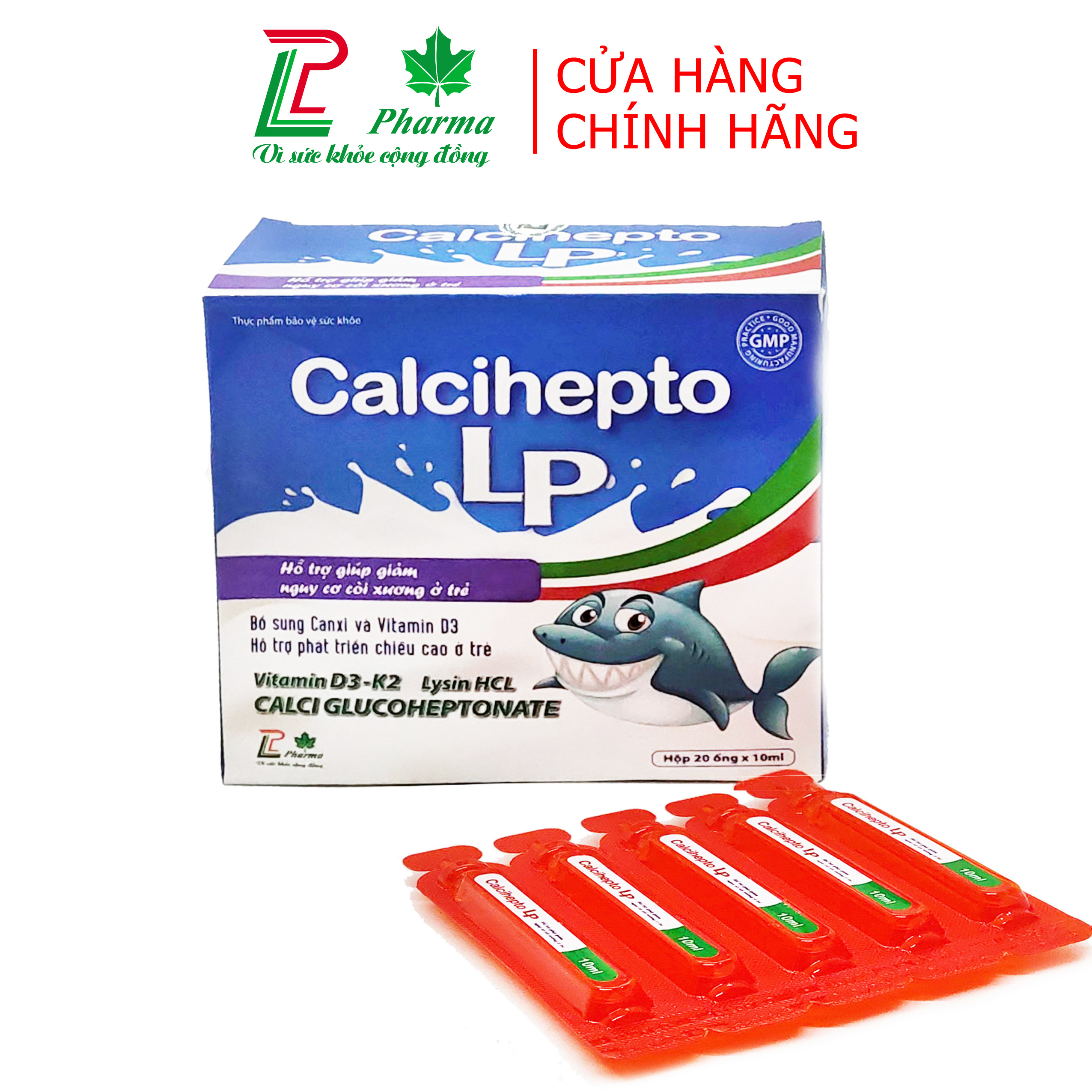 Combo 3 hộp Canxi Calcihepto LP - Hộp 20 ống - Bổ sung canxi hữu cơ thumbnail