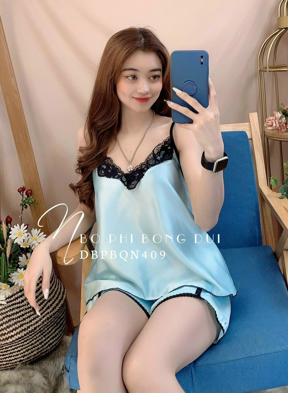 Đồ ngủ sexy nữ 2 dây PHI LỤA ? đồ bộ mặc nhà hai dây Set ngủ Chất PHI LỤA Mát Mềm Mại Gợi Cảm ( from dưới 58 kí )