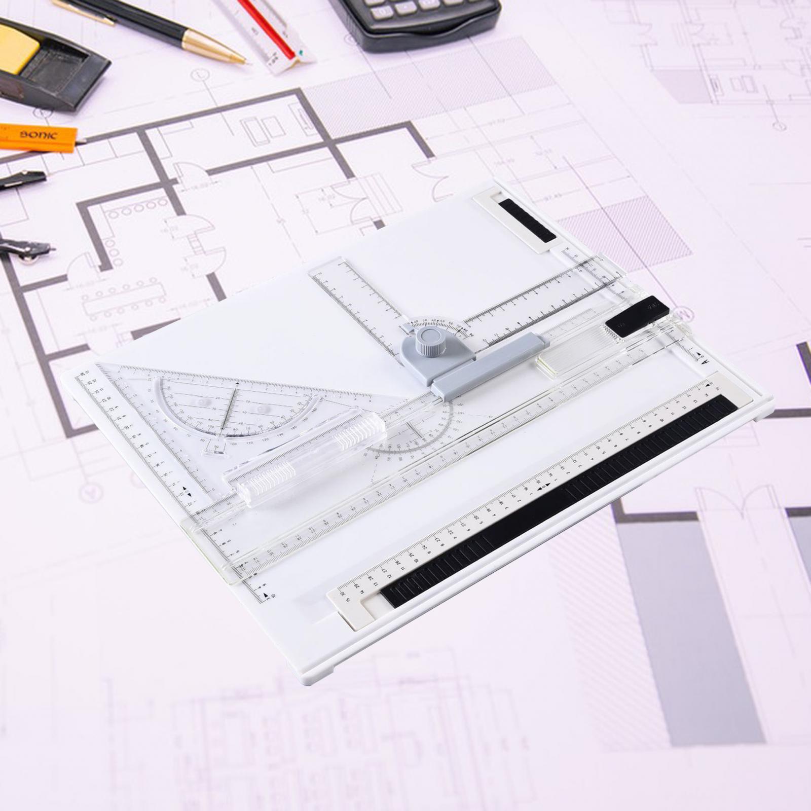 BNGOOD A4 Drawing Board Set Metric System Technical Drafting Painting Writing Drawing Graphic Architectural Sketch Table