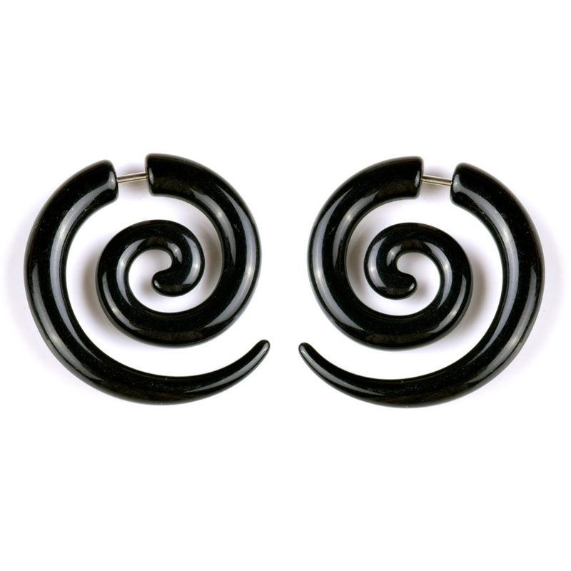 Nere Orecchini Cerchio Sole Totem – Finti Dilatatori In Acciaio Inox – Unisex – 10 Mm Di Larghezza – 1 Paio - 2