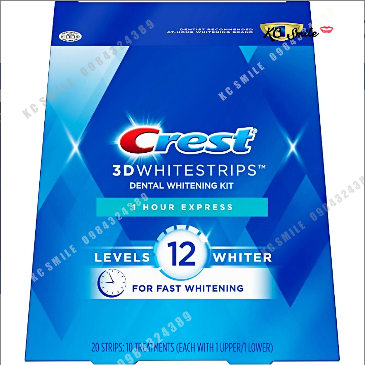 Set 7 Miếng dán trắng răng Crest 3D White 1 Hour Express - Làm trắng răng cấp tốc 1 giờ