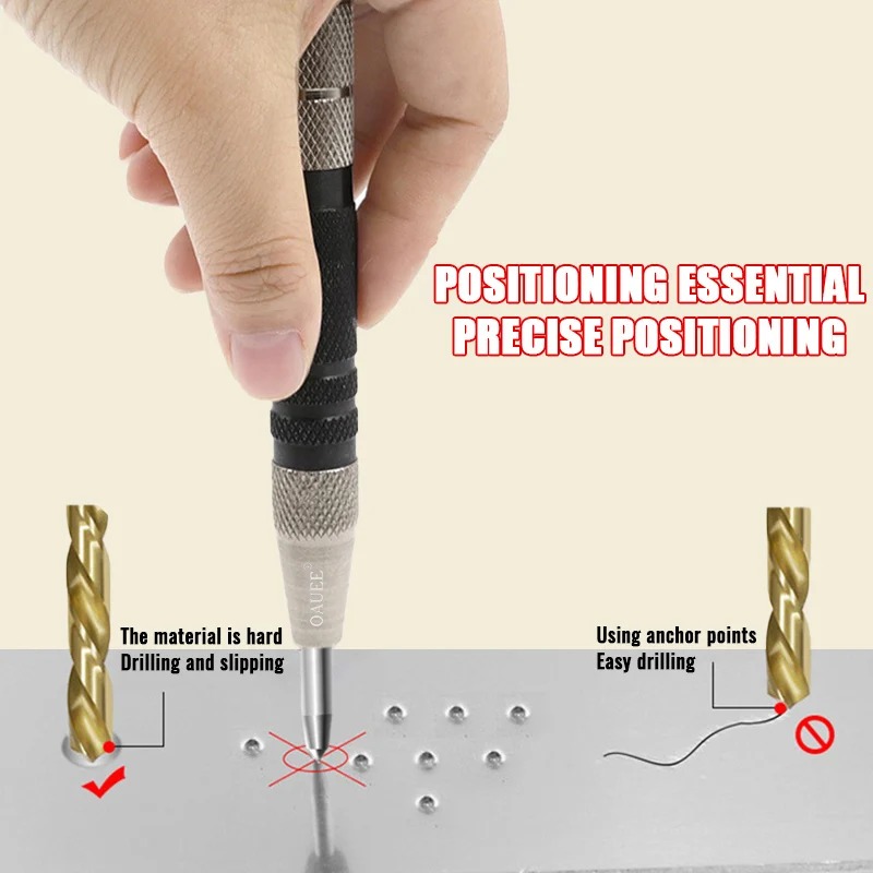 Automatic Center Punch Automatic Metal Punch Tool Woodworking Tool Loaded Marker Wood Chisel Hand Drill Drills Locator Drill Bit