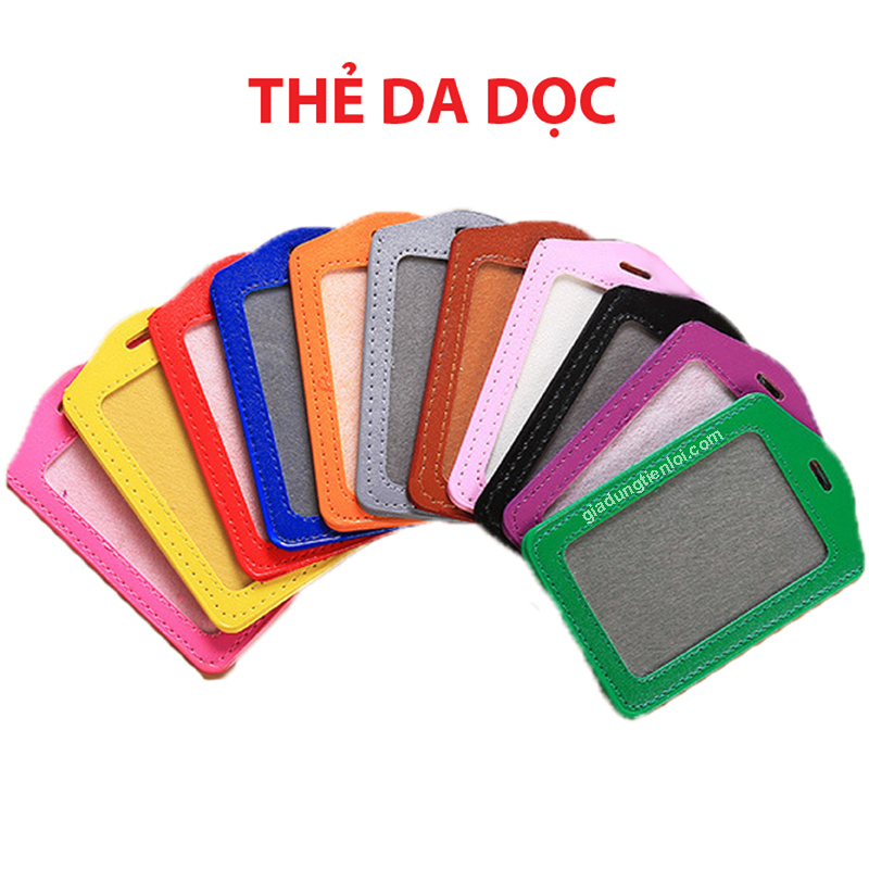 Bao da đựng thẻ dọc 5.4x8.5cm - thẻ đeo bằng da 1 mặt DA DỌC