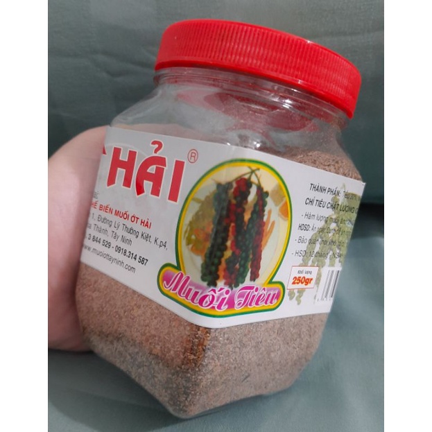 Muối tiêu đen (muối Hải Tây Ninh) cay ngon đậm vị (hũ 250g)