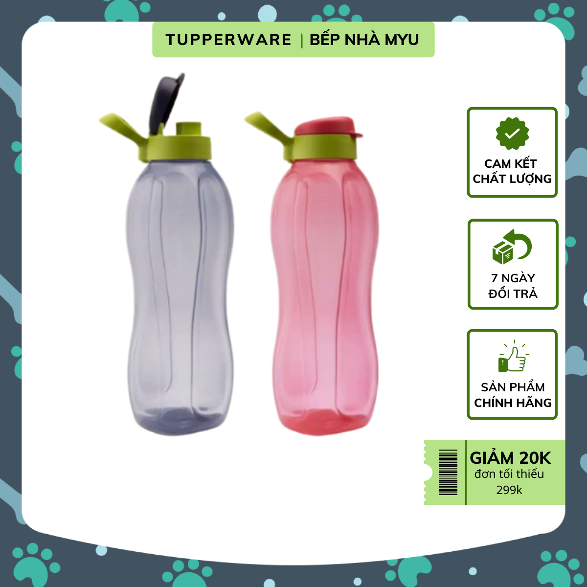 Bình nước Tupperware Eco bottle 1.5L