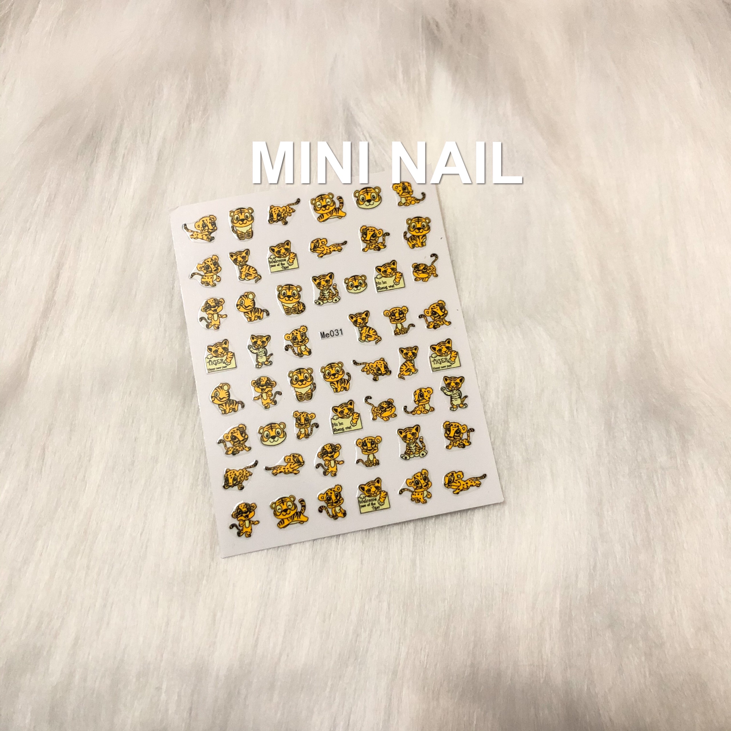 Sticker nail hình hổ, decal dán móng tay hình hổ