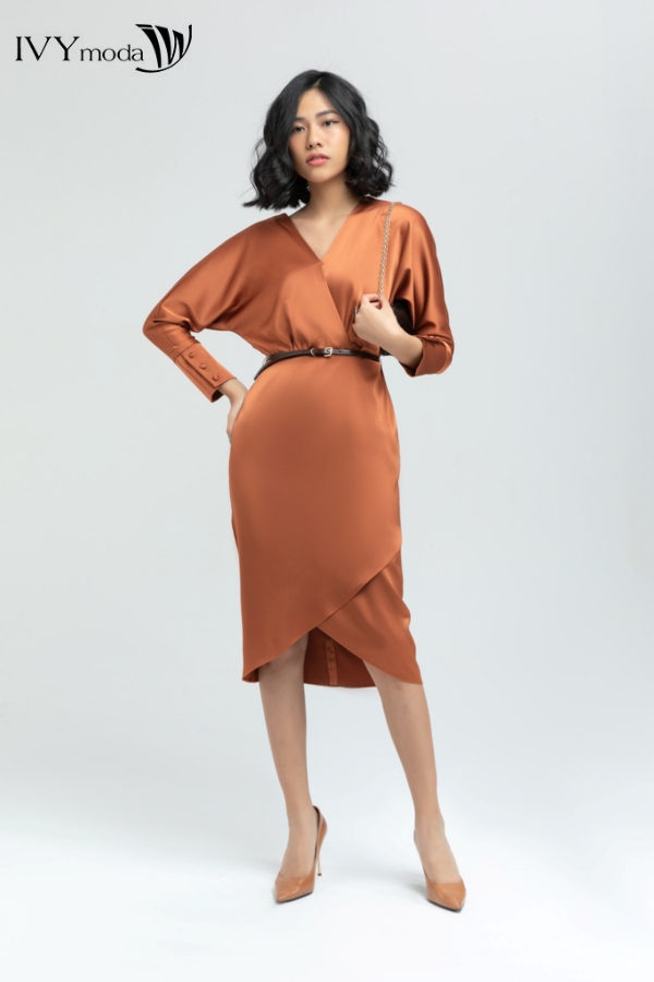 Đầm ôm tay hến ( không kèm đai ) IVY moda MS 48M5633