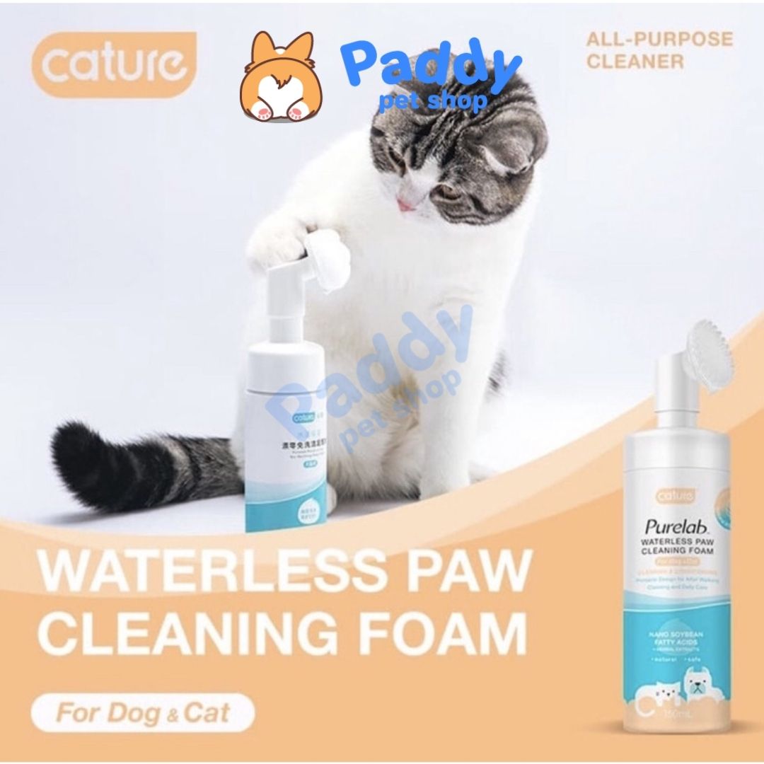 Bọt Nước Vệ Sinh Chân Chó Mèo Cature Purelab Waterless Paw Foam 150ml