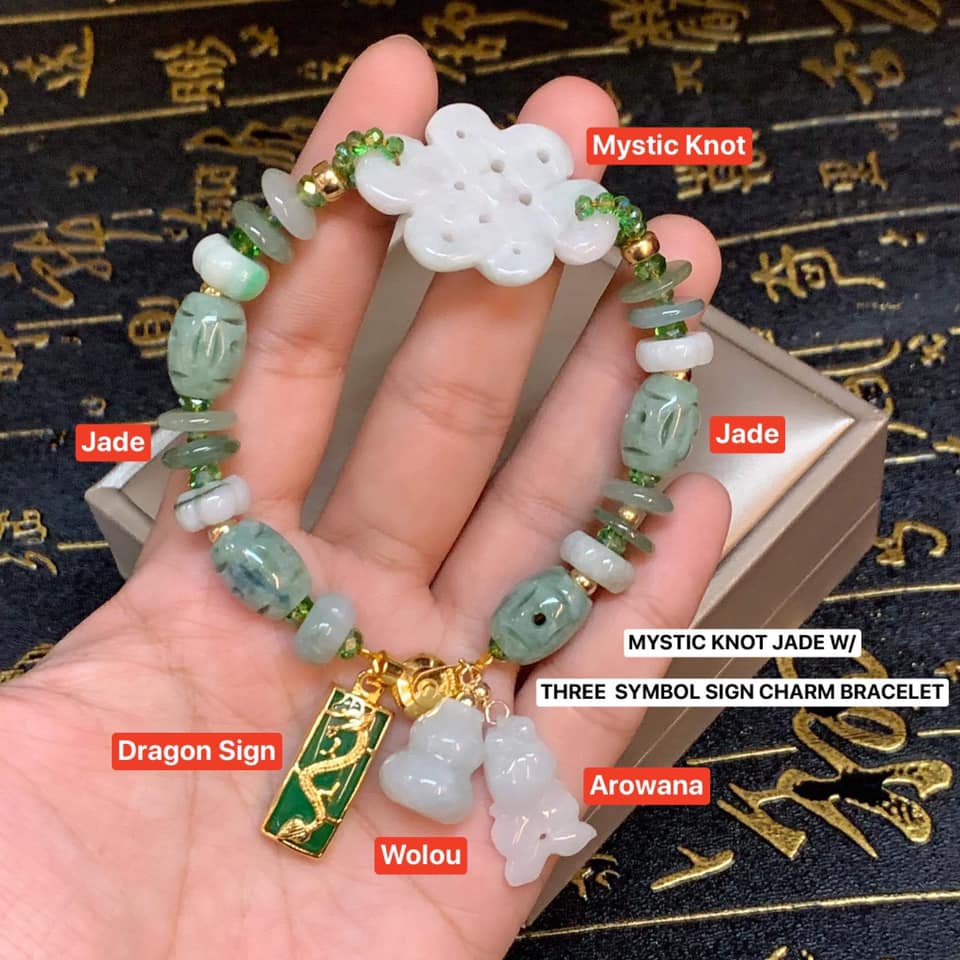 PIN PIN LUCKY CHARM MYSTIC KNOT JADE CHARM BRACELET Lazada PH