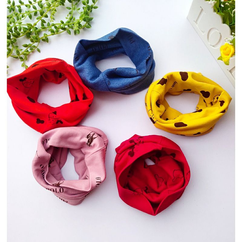 Khăn ống cotton giữ ấm cổ bé