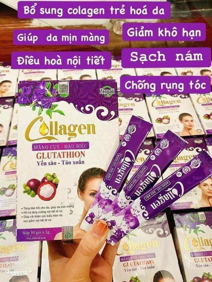 Collagen Măng Cụt Đậu Biếc ( Zenpali - Hộp 30 gói ) - GIÁ SỈ